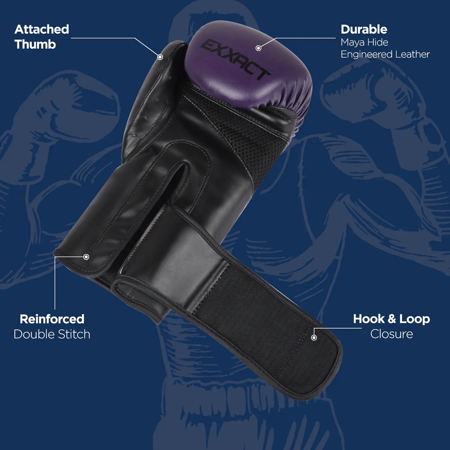 Clash Boxing Gloves for Men & Women (Purple/Black)