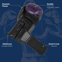 Clash Boxing Gloves for Men & Women (Purple/Black)