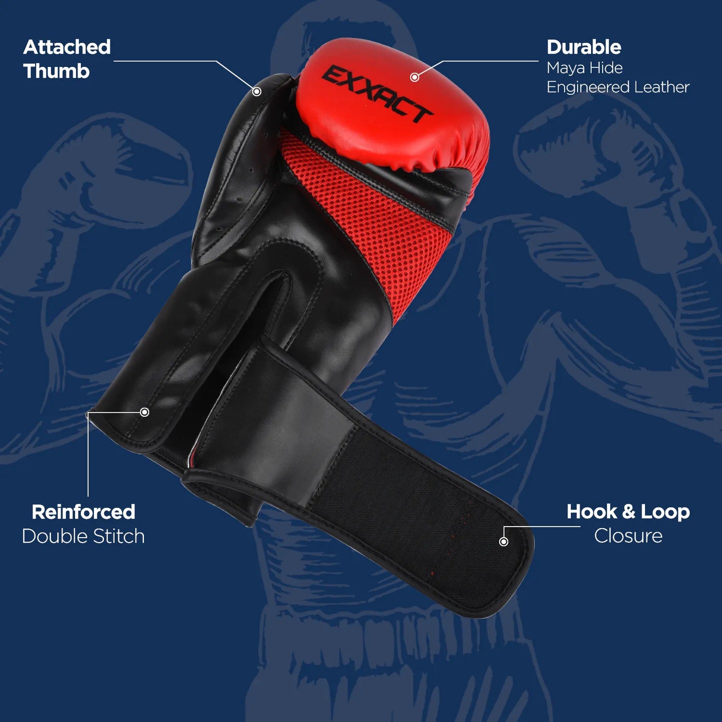 Clash Boxing Gloves for Men & Women (Red/Black)