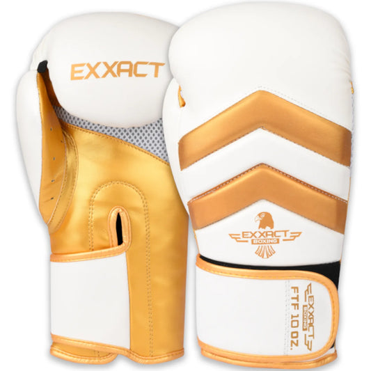 Clash Boxing Gloves for Men & Women (White/Gold)