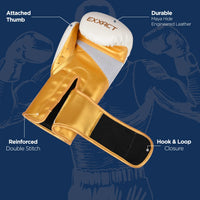 Clash Boxing Gloves for Men & Women (White/Gold)