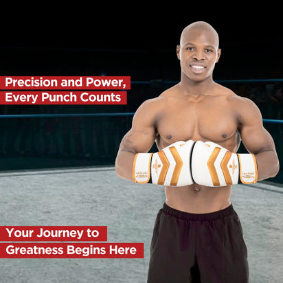 Clash Boxing Gloves for Men & Women (White/Gold)