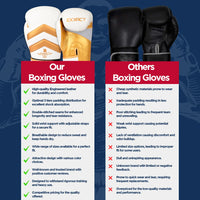 Clash Boxing Gloves for Men & Women (White/Gold)