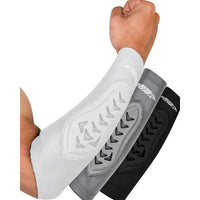 Forearm Padded Compression Sleeves For Football, Baseball (1 Pair) White