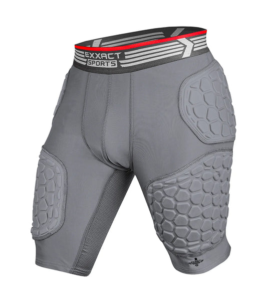 Elite 5-Pad Men Football Girdle with Cup Pocket Gray (Adult)