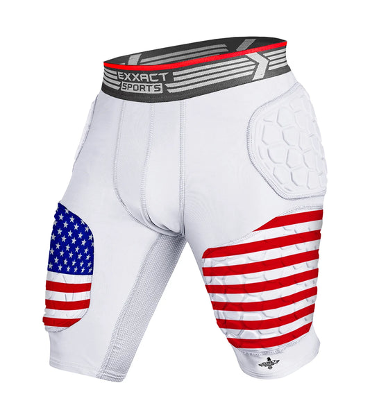 Elite 5-Pad Men Football Girdle with Cup Pocket Patriot (Adult)