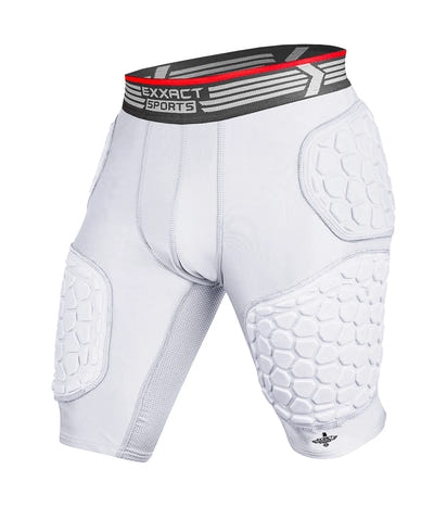 Elite 5-Pad Men Football Girdle with Cup Pocket White (Adult)