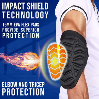 Defender Baseball Elbow Guard with Adjustable Strap (Black)