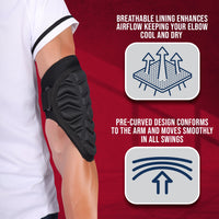 Defender Baseball Elbow Guard with Adjustable Strap (Black)