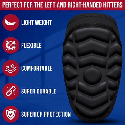 Defender Baseball Elbow Guard with Adjustable Strap (Black)