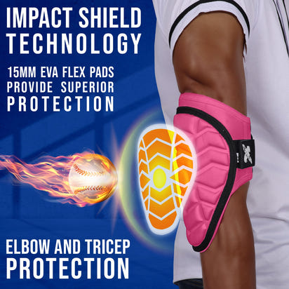 Defender Baseball Elbow Guard with Adjustable Strap (Pink)