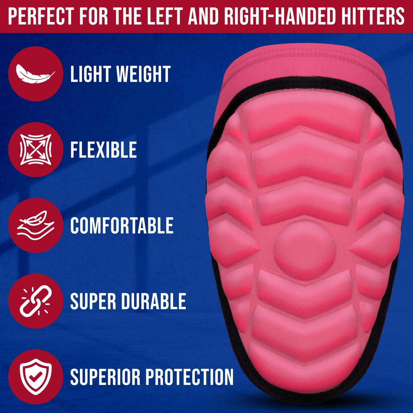 Defender Baseball Elbow Guard with Adjustable Strap (Pink)