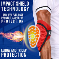 Defender Baseball Elbow Guard with Adjustable Strap (Red)