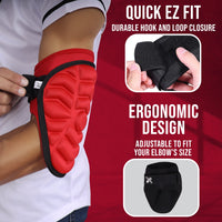 Defender Baseball Elbow Guard with Adjustable Strap (Red)