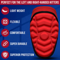 Defender Baseball Elbow Guard with Adjustable Strap (Red)