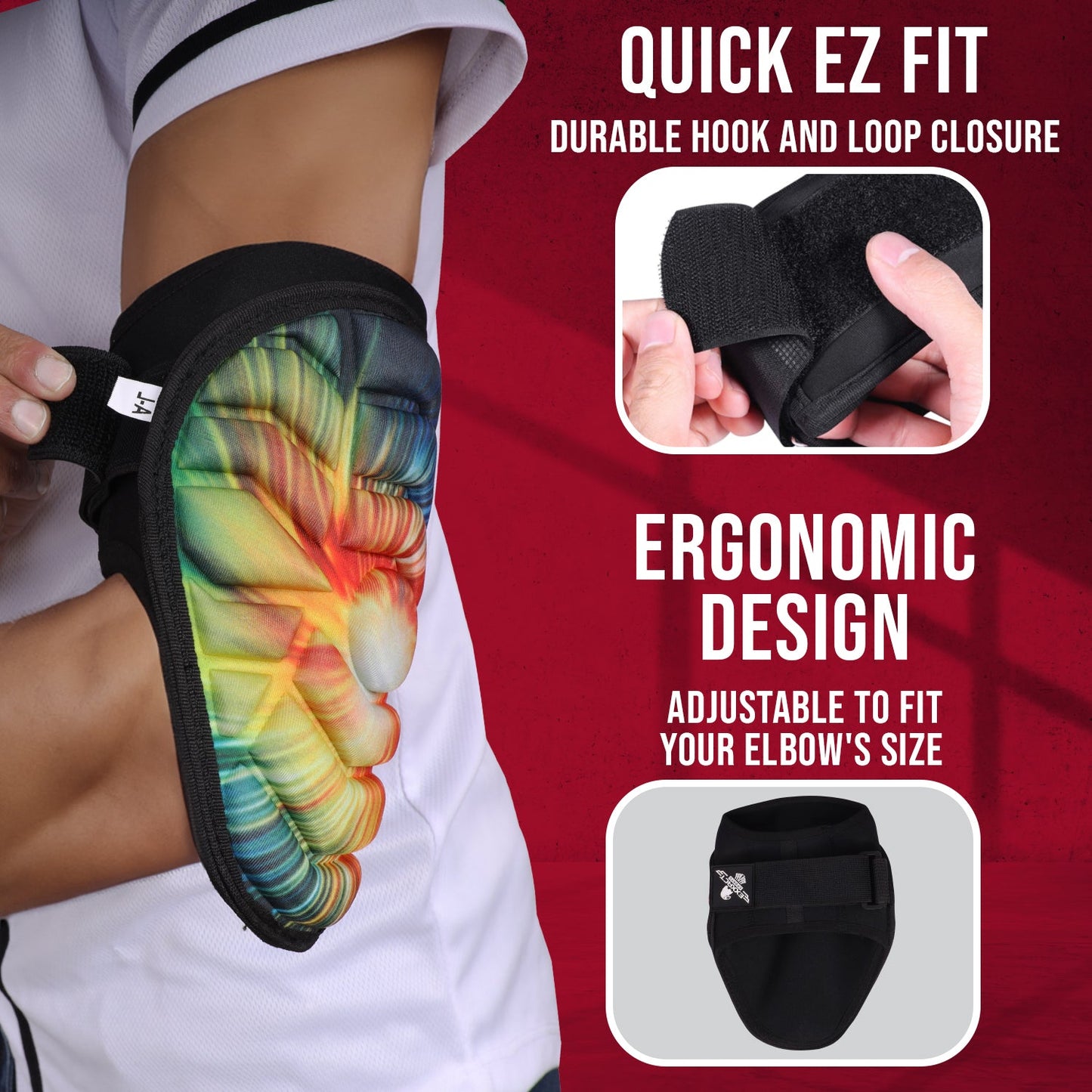 Defender Baseball Elbow Guard with Adjustable Strap (Tie Dye)