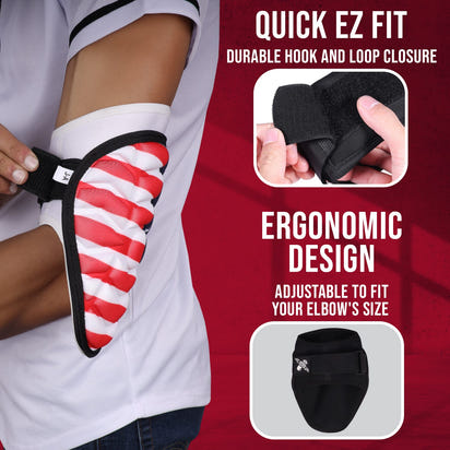 Defender Baseball Elbow Guard with Adjustable Strap (USA Flag)