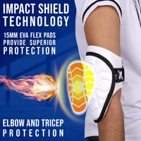 Defender Baseball Elbow Guard with Adjustable Strap (White)