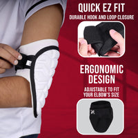 Defender Baseball Elbow Guard with Adjustable Strap (White)