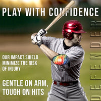 Defender Baseball Elbow Guard with Adjustable Strap (White)