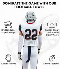 Streamer Football Towel with Hook & Loop Fastener (Black)