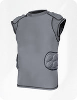 Defender 5 Pads Boys Football Compression Shirt Gray (Youth)