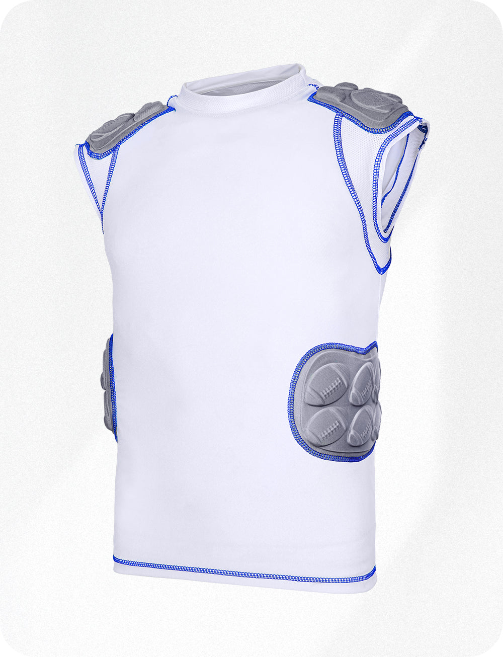 Defender 5 Pads Boys Football Compression Shirt White (Youth)