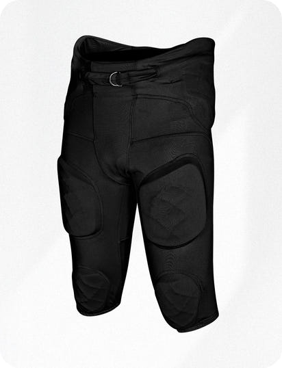 Gladiator Men's Integrated Football Pants with Built-in Pads (Black)