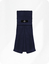Football Towel with Hook & Loop Fastener, to Clean Hands, Visor and Gloves (Navy)