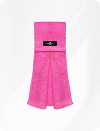 Football Towel with Hook & Loop Fastener, to Clean Hands, Visor and Gloves (Pink)