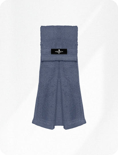 Football Towel with Hook & Loop Fastener, to Clean Hands, Visor and Gloves (Gray)