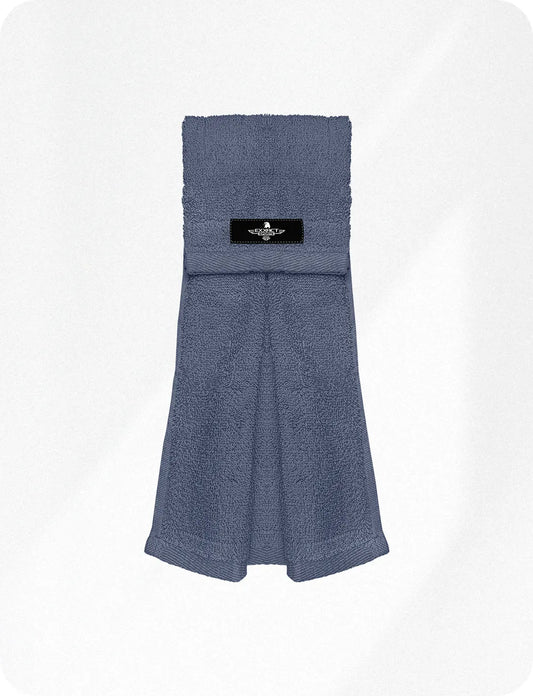 Football Towel with Hook & Loop Fastener, to Clean Hands, Visor and Gloves (Gray)