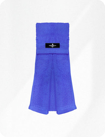 Football Towel with Hook & Loop Fastener, to Clean Hands, Visor and Gloves (Blue)