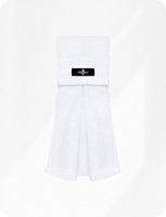 Football Towel with Hook & Loop Fastener, to Clean Hands, Visor and Gloves (White)