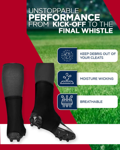 Spats Cleat Men & Boys Football Covers (Black)