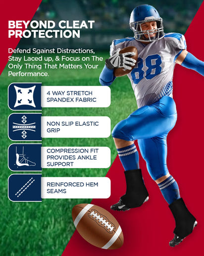 Spats Cleat Men & Boys Football Covers (Black)