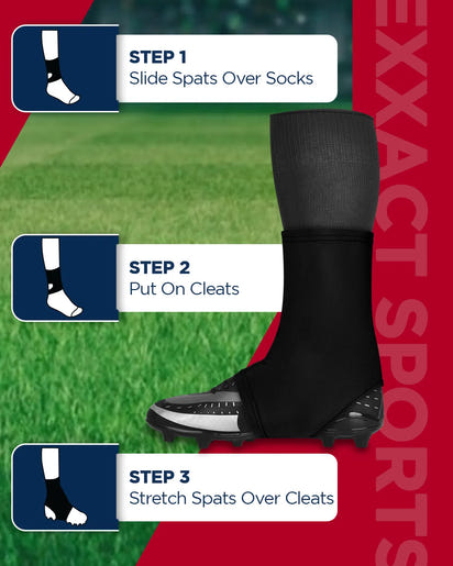 Spats Cleat Men & Boys Football Covers (Black)