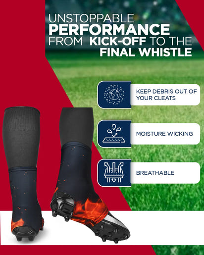 Spats Cleat Men & Boys Football Covers (Flame)