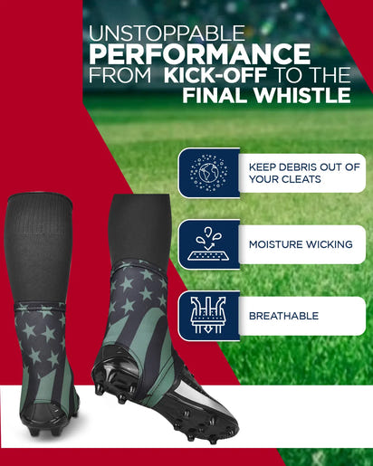 Spats Cleat Men & Boys Football Covers (Green Flag)