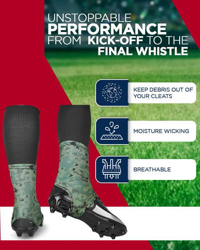 Spats Cleat Men & Boys Football Covers (Green Camo)