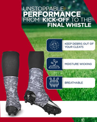 Spats Cleat Men & Boys Football Covers (Grey Camo)