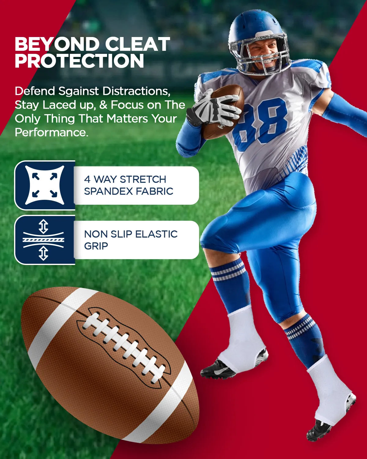 Spats Cleat Men & Boys Football Covers (Navy)