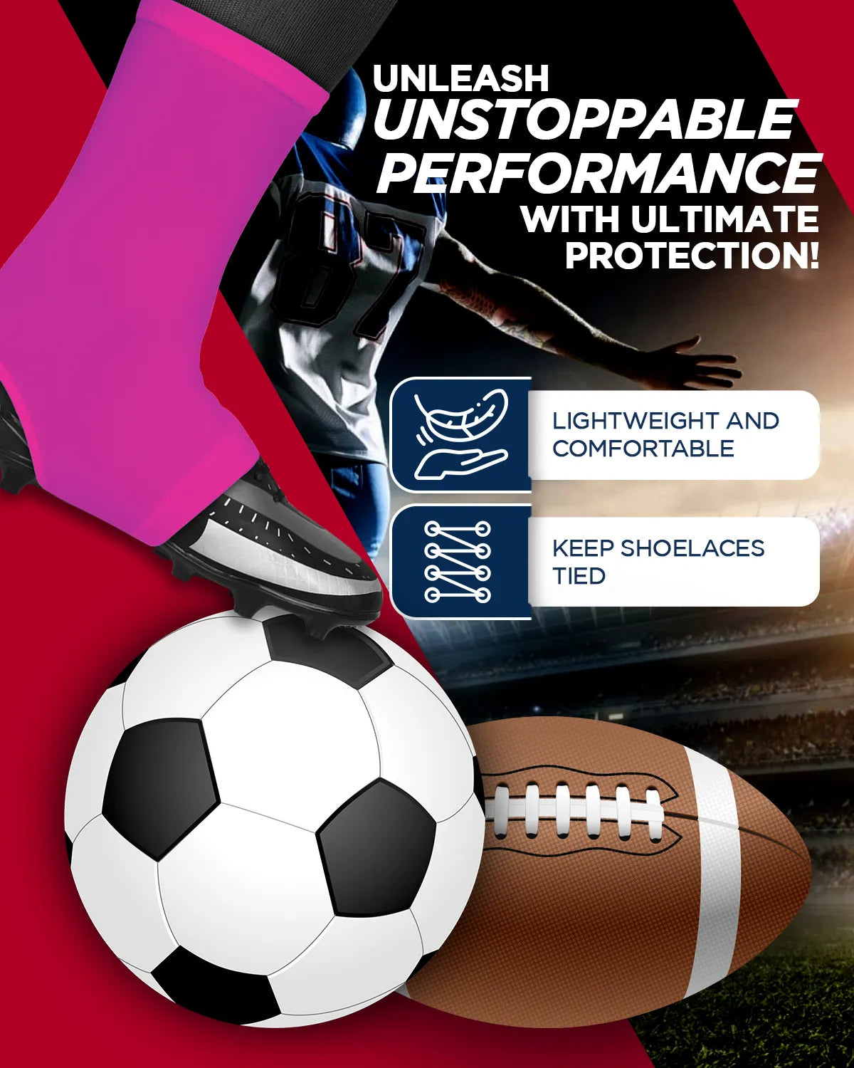 Spats Cleat Men & Boys Football Covers (Pink)