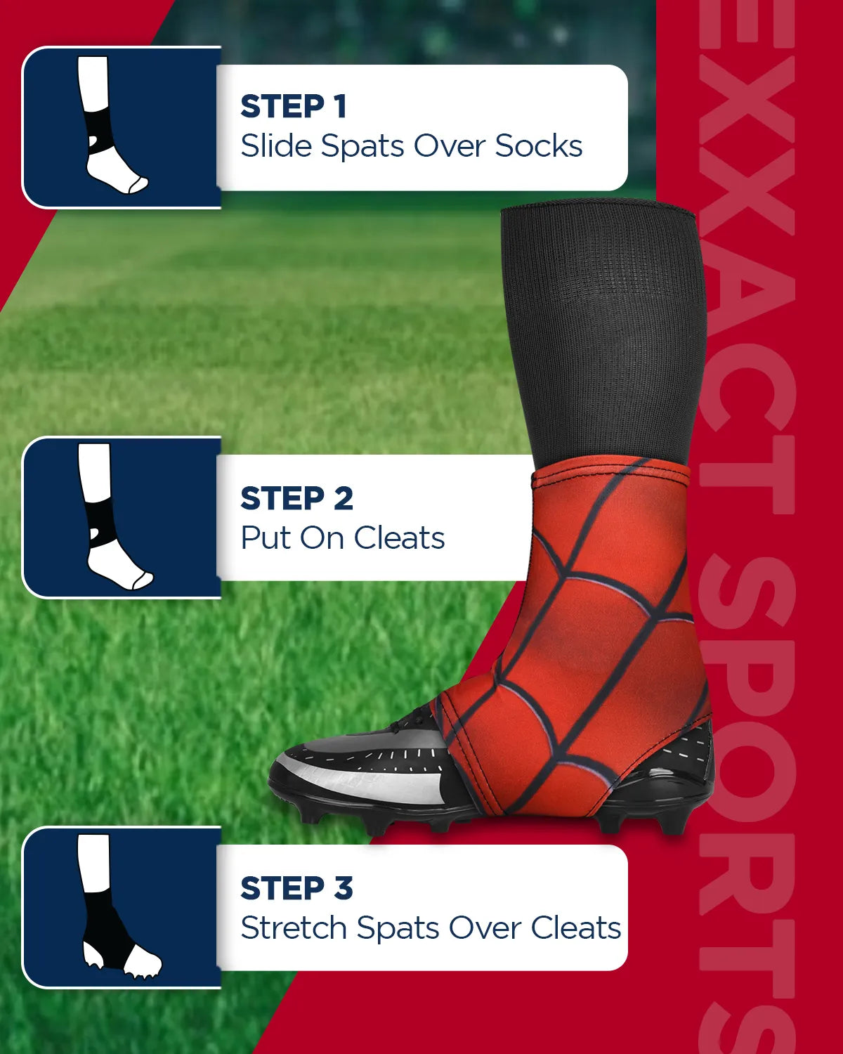 Spats Cleat Men & Boys Football Covers (Spider)