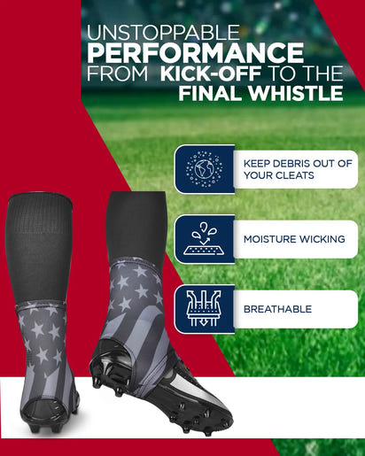 Spats Cleat Men & Boys Football Covers (Grey Flag)