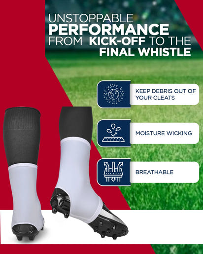 Spats Cleat Men & Boys Football Covers (White)