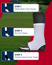 Spats Cleat Men & Boys Football Covers (White)