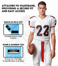 Streamer Football Towel with Hook & Loop Fastener (Columbia Blue)