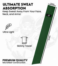 Streamer Football Towel with Hook & Loop Fastener (Dark Green)