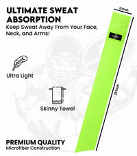 Streamer Football Towel with Hook & Loop Fastener (Neon Green)